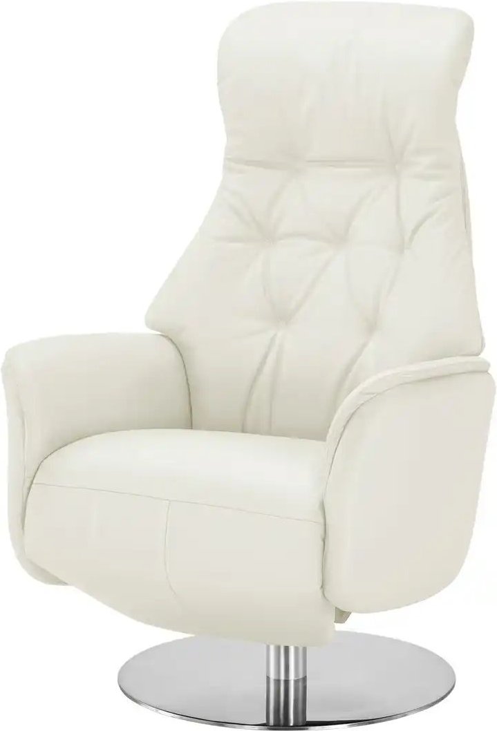 Nils Olsen Funktionssessel aus Echtleder Arend ¦ weiß ¦ Maße (cm): B: 74 H: 114 T: 80.0 Polstermöbel > Sessel > Relaxses...