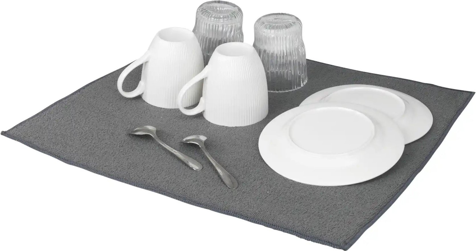 Abtropfmatte extra saugstark Mikrofaser ¦ grau ¦ Mikrofaser ¦ Maße (cm): B: 40 Küchenzubehör & Helfer > Besteckkästen ...