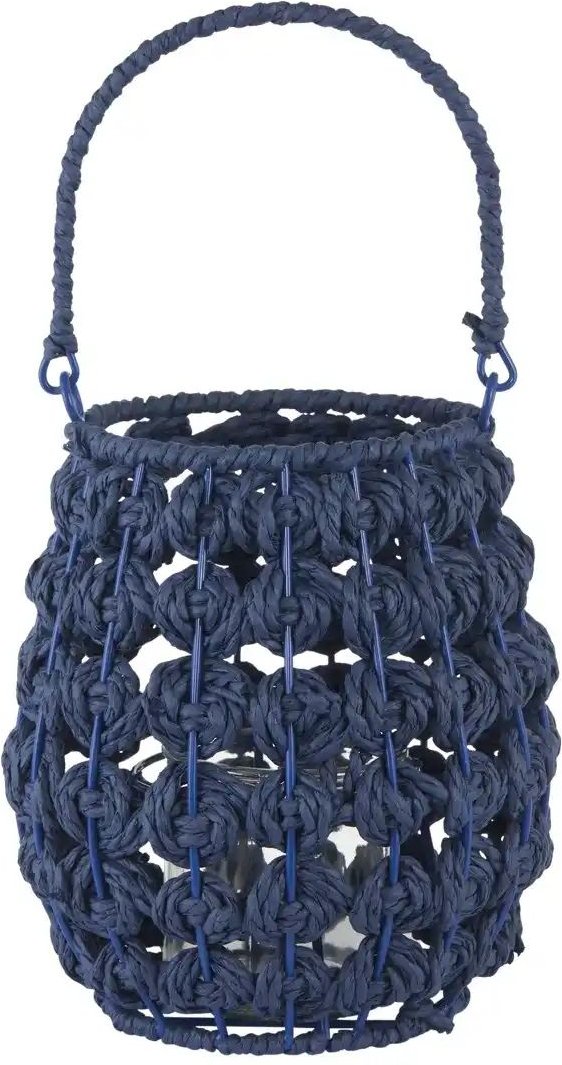 Thumbnail - Laterne ¦ blau ¦ Papier,Eisen,Glas ¦ Maße (cm): H: 18 Ø: 18 Accessoires > Kerzen & Kerzenständer - Höffner