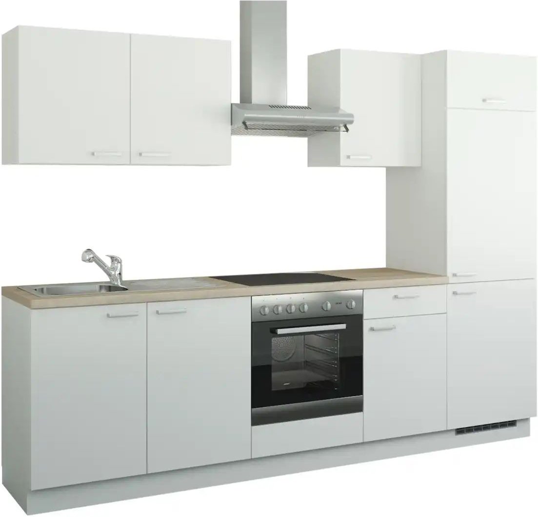 Küchenzeile mit Elektrogeräten Aachen ¦ weiß ¦ Maße (cm): B: 270 Küchen-online > Küchenblöcke mit E-Geräten - Höffner