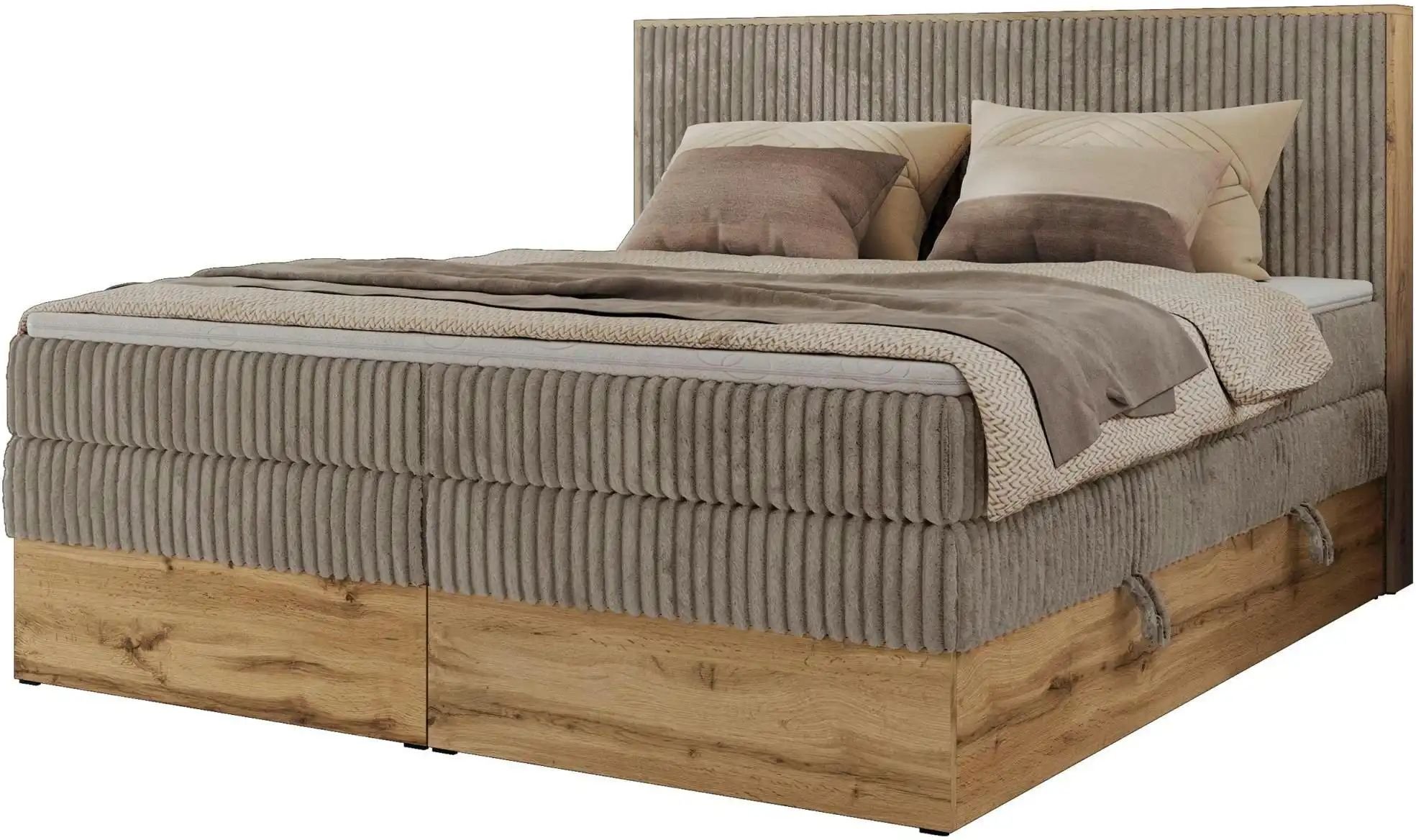 Thumbnail - Boxspringbett mit Bettkasten Wood Classic King ¦ braun ¦ Maße (cm): B: 204 H: 120 Betten > Boxspringbetten - Höffner