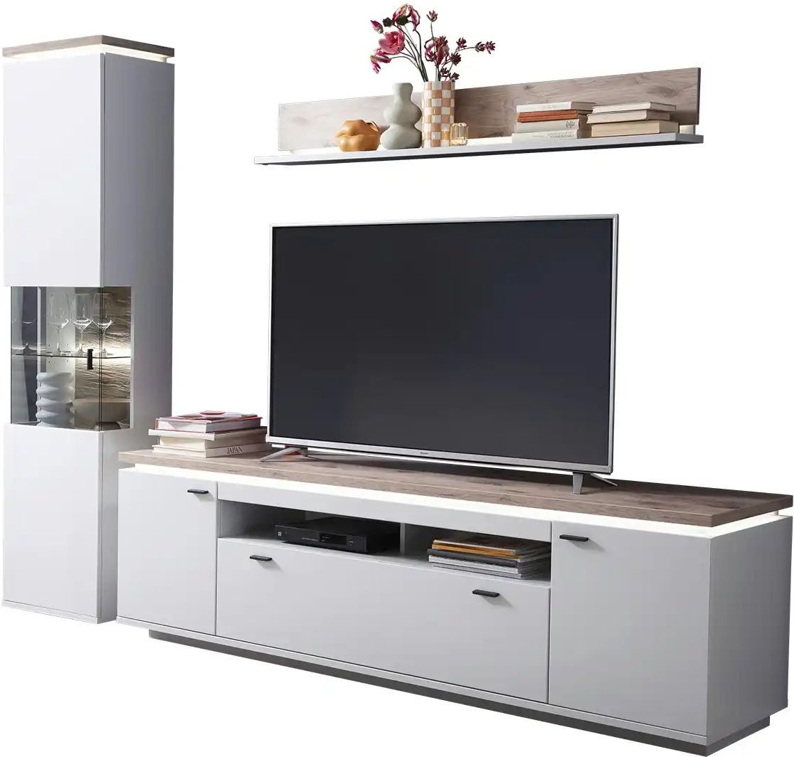 Thumbnail - uno Wohnkombination Amantea ¦ grau ¦ Maße (cm): B: 260 H: 207 T: 50.0 Kommoden & Sideboards > Wohnwände - Höffner