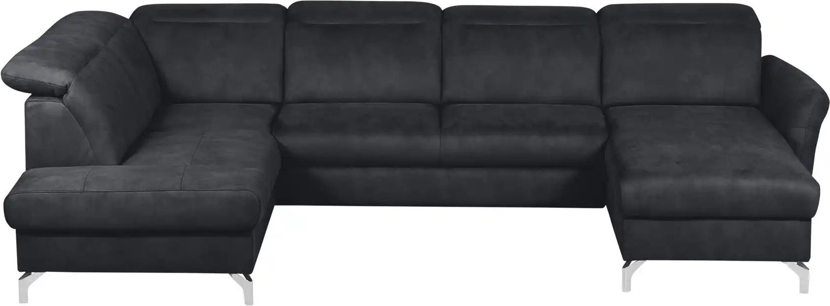 uno Wohnlandschaft Wildleder-Optik Basel ¦ schwarz ¦ Maße (cm): B: 304 H: 100 T: 200.0 Polstermöbel > Sofas > Schlafsofa...
