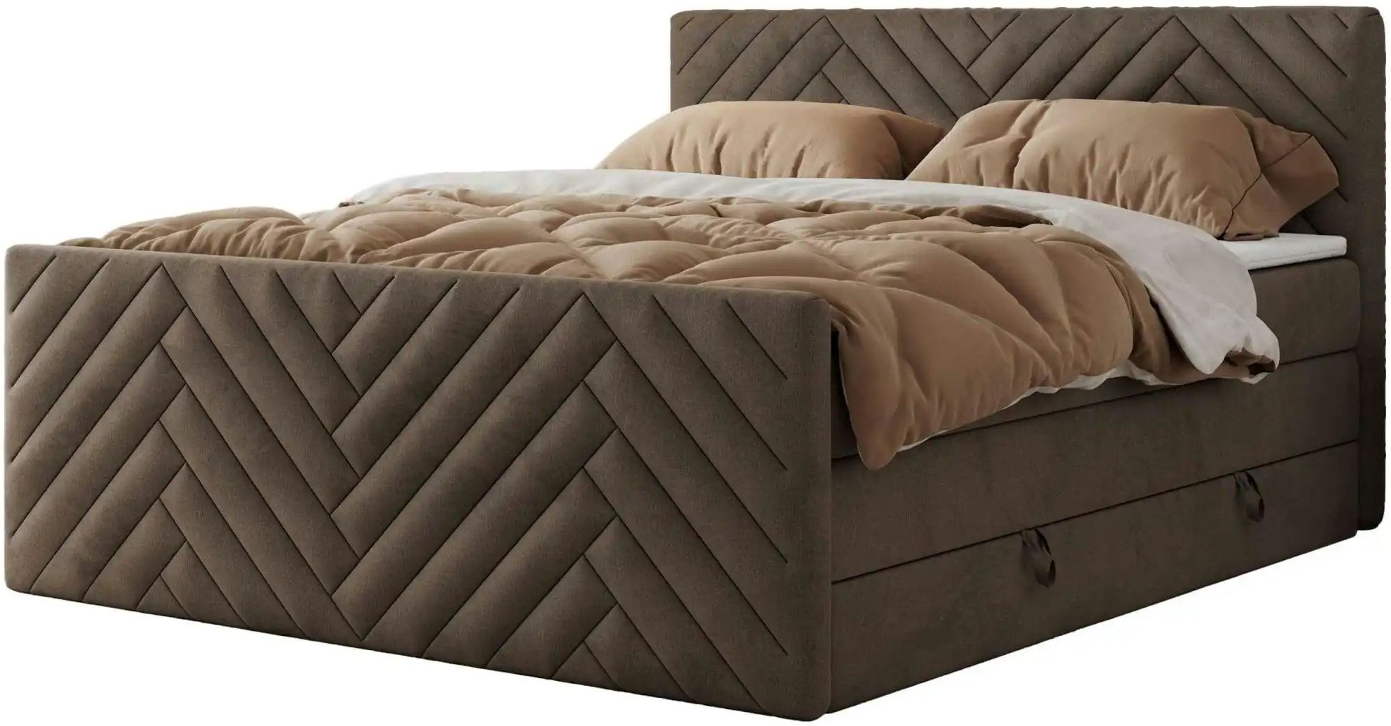 Boxspringbett mit Bettkasten Paris King Duo ¦ braun ¦ Maße (cm): B: 141 H: 110 Betten > Boxspringbetten - Höffner