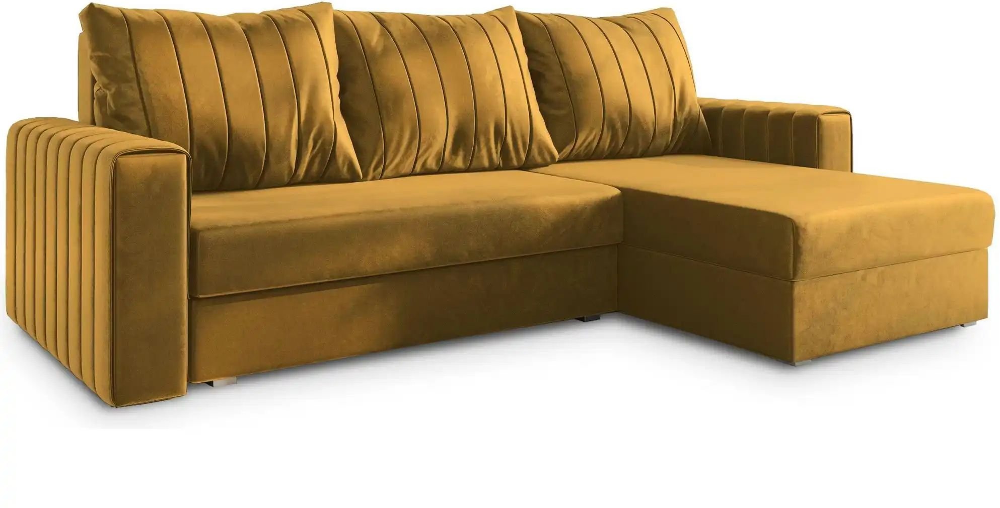 MASSENO Ecksofa mit Schlaffunktion Carl ¦ gelb ¦ Maße (cm): B: 236 H: 85 Polstermöbel > Sofas > 3-Sitzer - Höffner