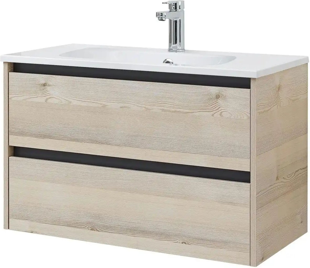 Waschtischkombination Dillinger See ¦ holzfarben ¦ Maße (cm): B: 81 H: 53,3 Schränke > Badschränke > Komplett-Badkombin...