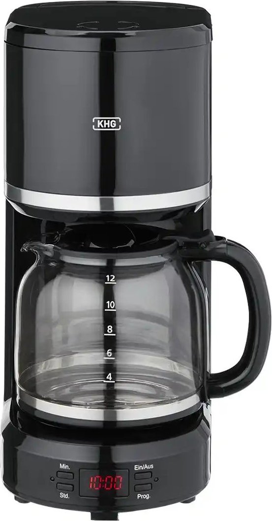KHG Kaffeeautomat KA-187S ¦ schwarz ¦ Kunststoff,Metall,Glas ¦ Maße (cm): B: 17 H: 35 T: 28.0 Elektrokleingeräte > Kaff...
