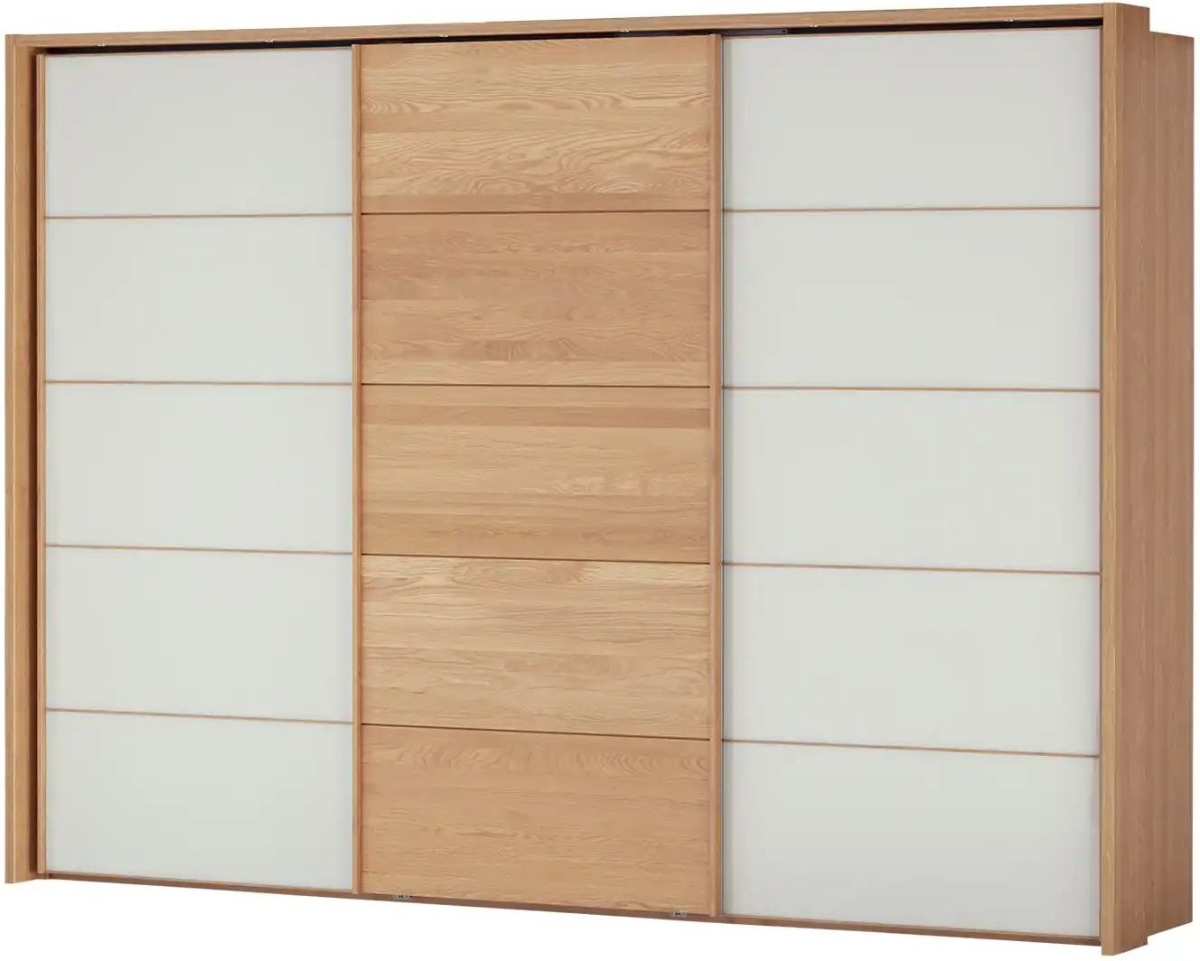 Woodford Schwebetürenschrank 3-türig teilmassiv Kyran ¦ holzfarben ¦ Maße (cm): B: 250 H: 217 T: 67.0 Schränke > Kleide...