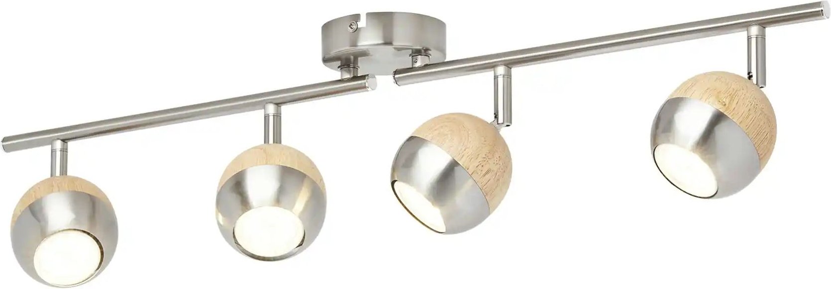 Thumbnail - KHG LED-Spot 4-flammig mit Holz ¦ braun ¦ Maße (cm): B: 69 H: 15 T: 18.0 Lampen & Leuchten > LED-Leuchten > LED-Deck...