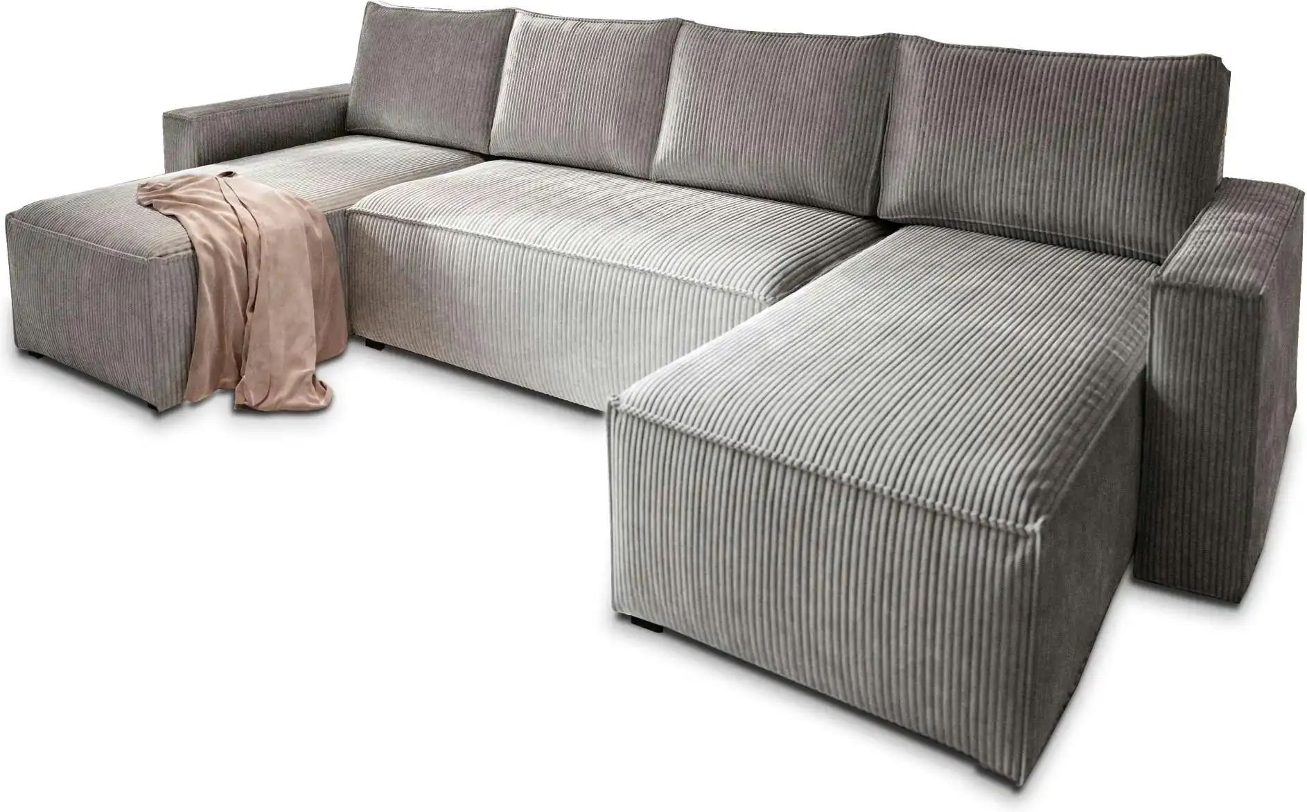 MASSENO Wohnlandschaft mit Schlaffunktion Aspra ¦ grau ¦ Maße (cm): B: 295 H: 85 Polstermöbel > Sofas > Wohnlandschaften...