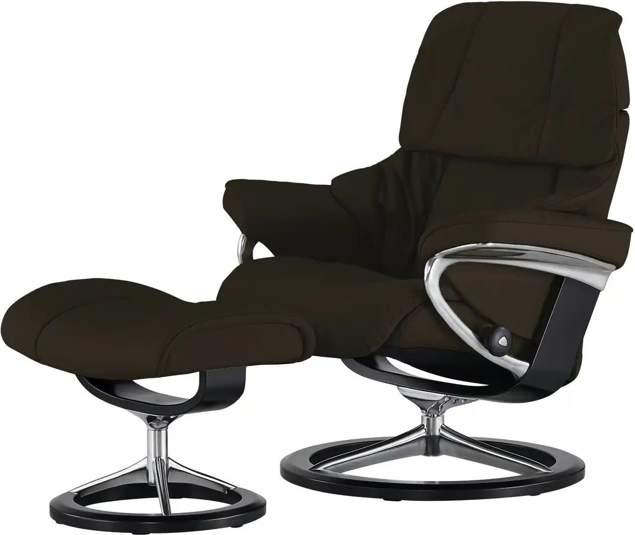 Stressless Relaxsessel mit Hocker Reno L ¦ braun ¦ Maße (cm): B: 92 H: 110 T: 80.0 Polstermöbel > Sessel > Fernsehsesse...