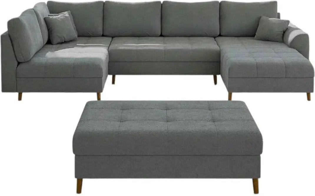 S-STYLE Wohnlandschaft mit Hocker Lars ¦ grau ¦ Maße (cm): B: 310 H: 81 Polstermöbel > Sofas > Wohnlandschaften - Höffn...