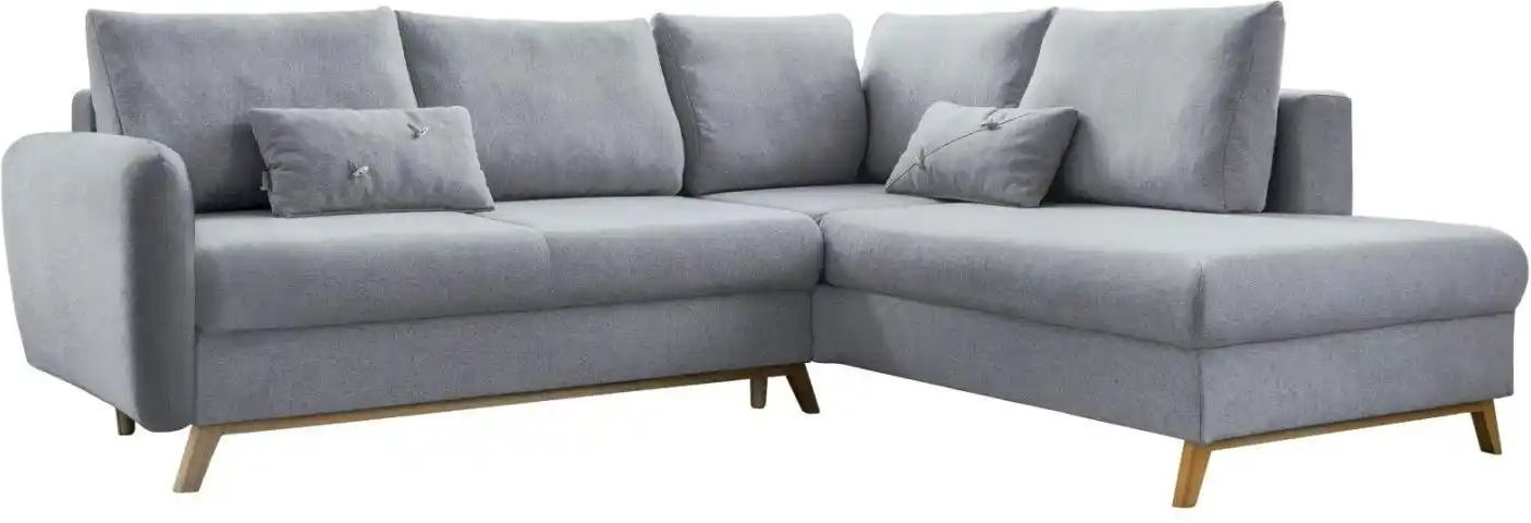 Miuform Ecksofa mit Schlaffuntkion Scandic Lagom ¦ grau ¦ Maße (cm): B: 242 H: 90 Polstermöbel > Sofas > Ecksofas - Höff...