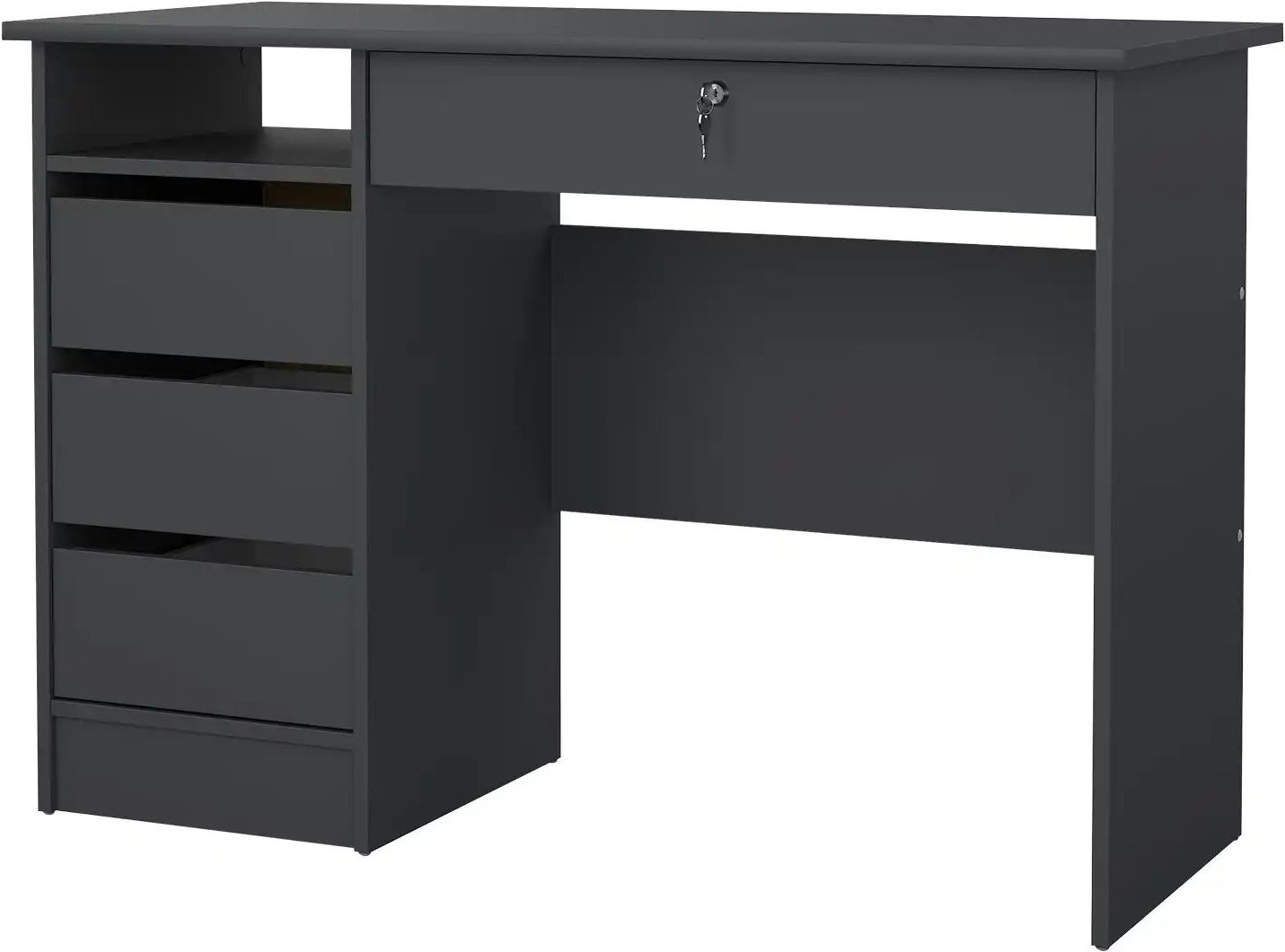 Büroschreibtisch Finow ¦ grau ¦ Maße (cm): B: 109,3 H: 75,6 T: 48.5 Tische > Schreibtische - Höffner