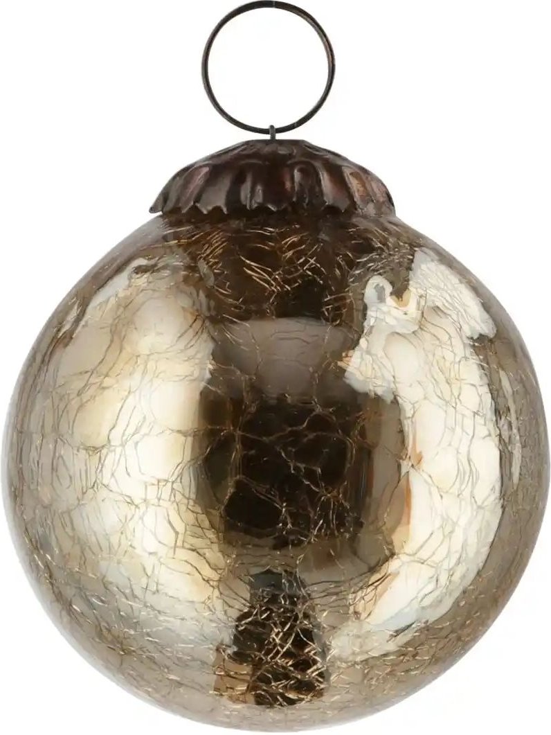 Weihnachtsbaumkugel  Craquele ¦ gold ¦ Glas,Metall Ø: 7.5 Weihnachten - Höffner