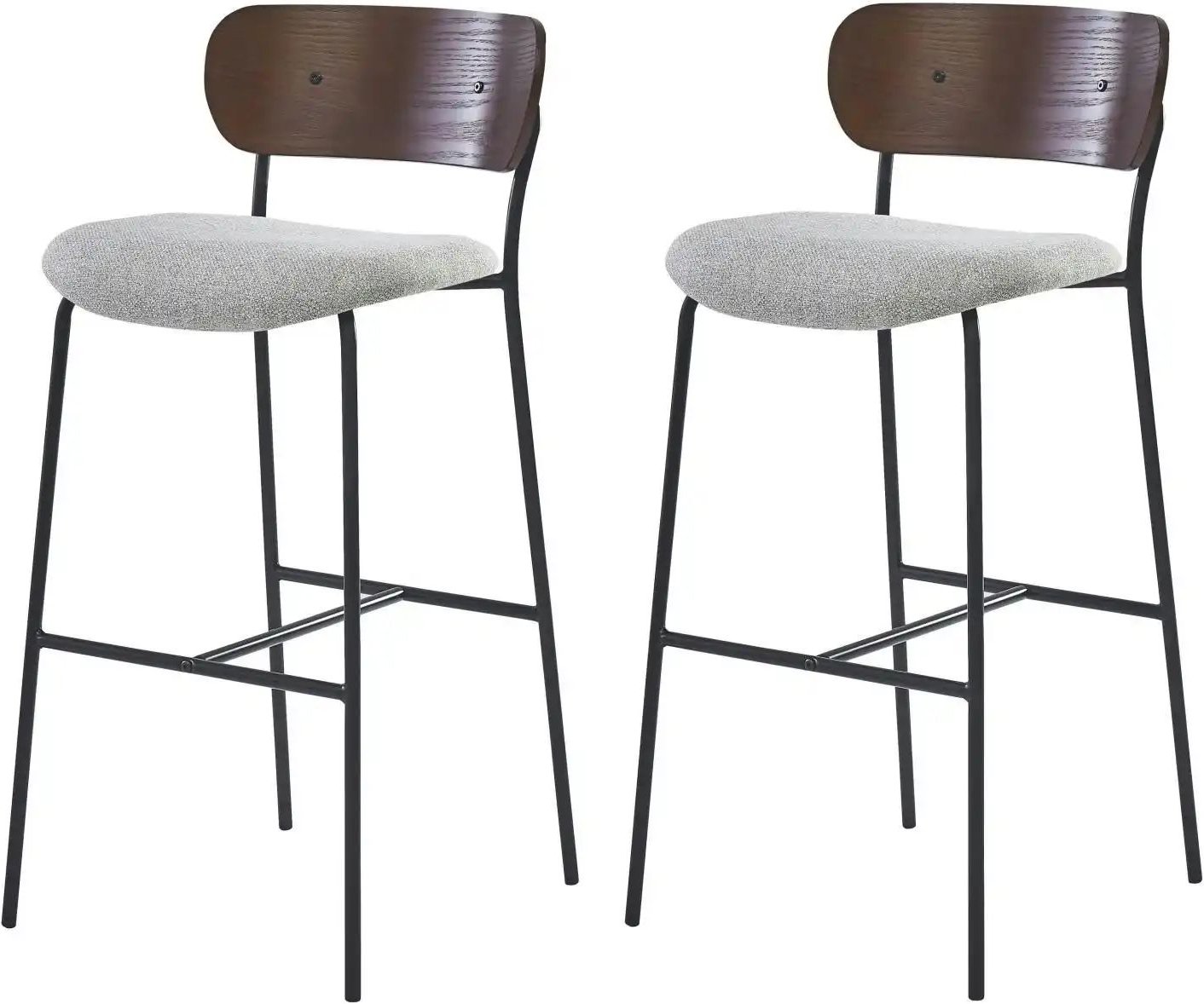 Barhocker 2er-Set Tablincoln ¦ grau ¦ Maße (cm): B: 45,5 H: 93,5 Polstermöbel > Hocker > Barhocker - Höffner