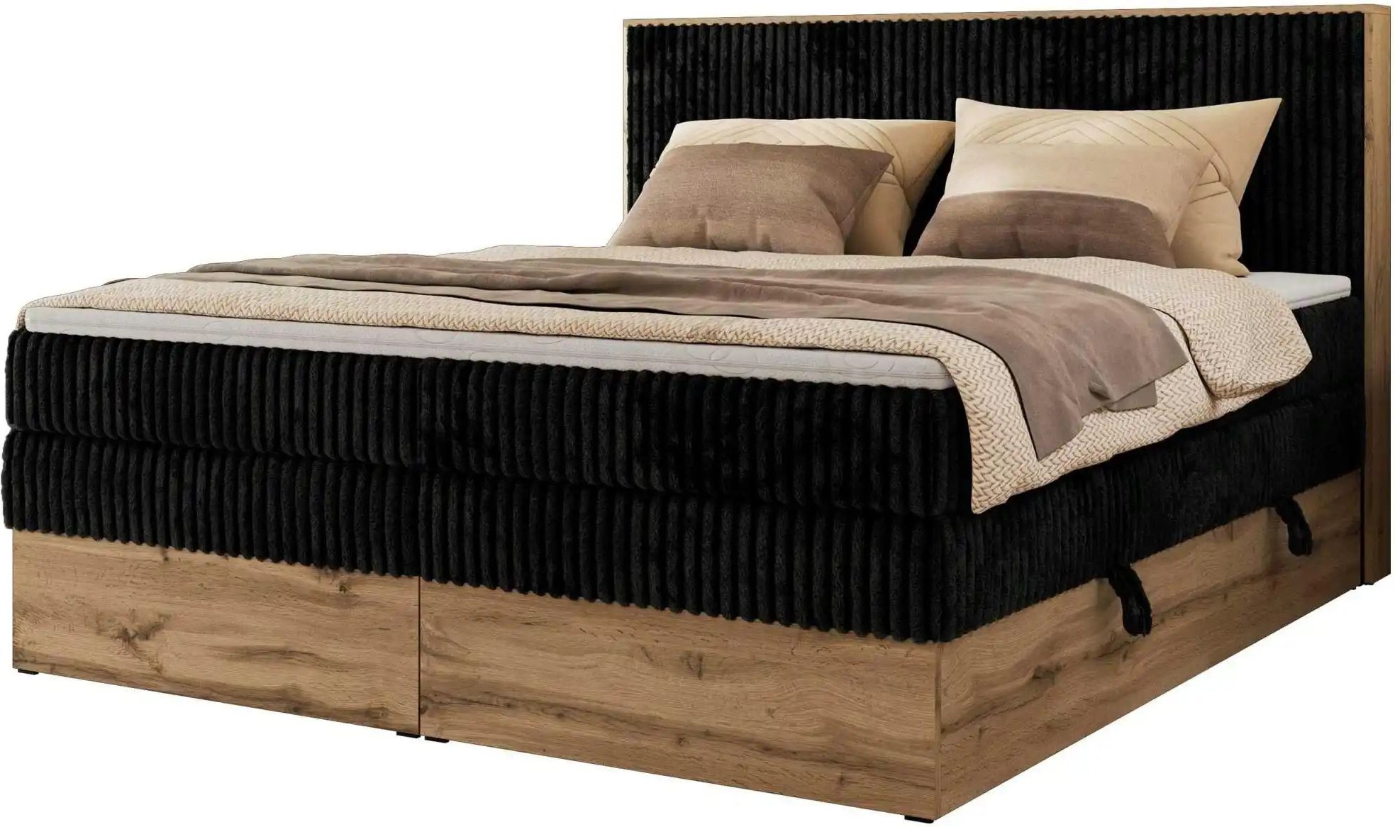 Boxspringbett mit Bettkasten Wood Classic King ¦ schwarz ¦ Maße (cm): B: 184 H: 120 Betten > Boxspringbetten - Höffner