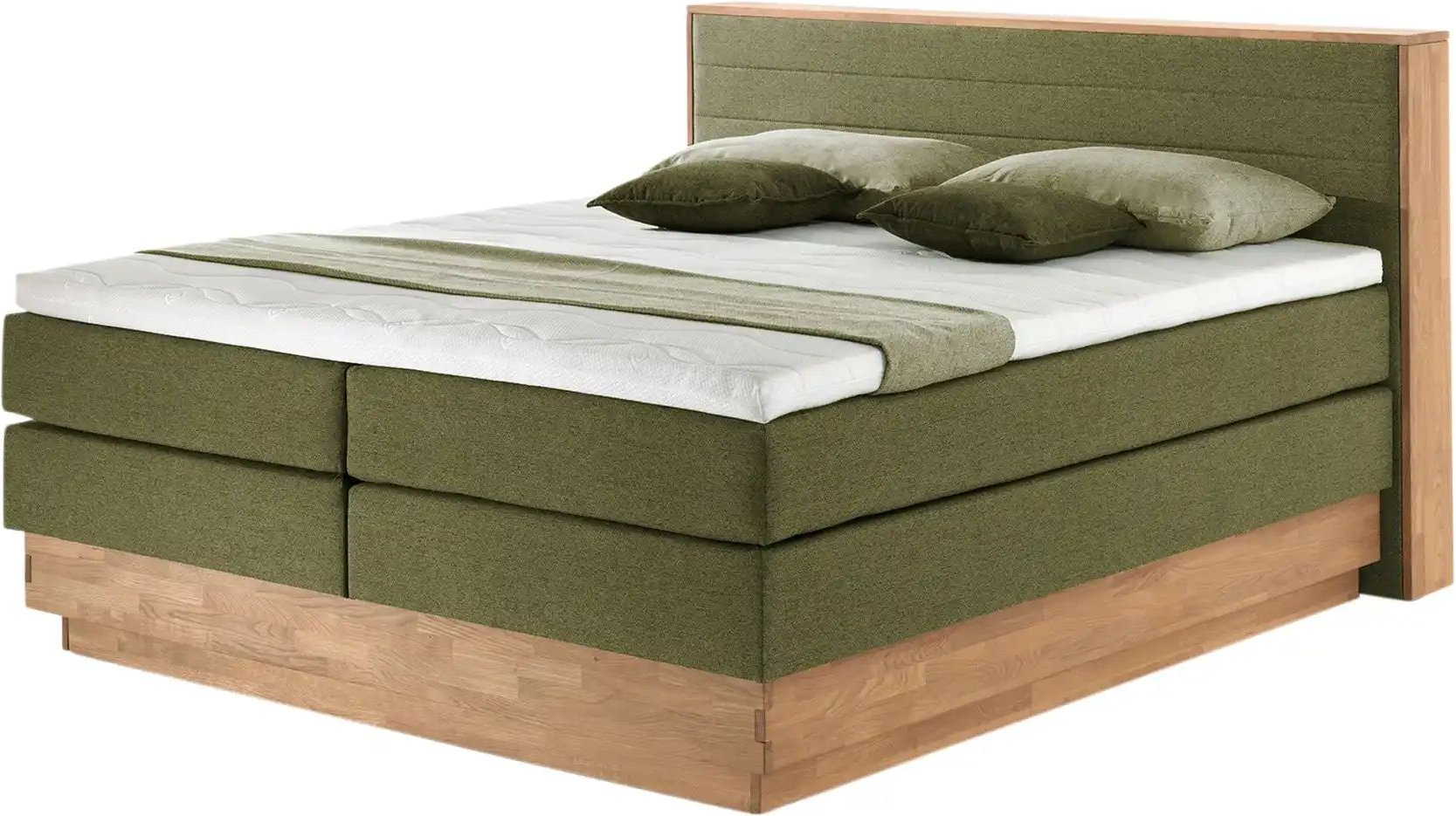 uno Massivholz-Boxspringbett mit Bettkasten Morgan ¦ grün ¦ Maße (cm): B: 204 H: 113 Betten > Boxspringbetten - Höffner
