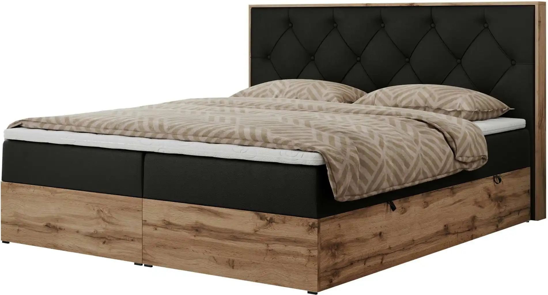 Boxbett mit Bettkasten Veneto ¦ schwarz ¦ Maße (cm): B: 208 H: 115 Betten > Komfortbetten - Höffner