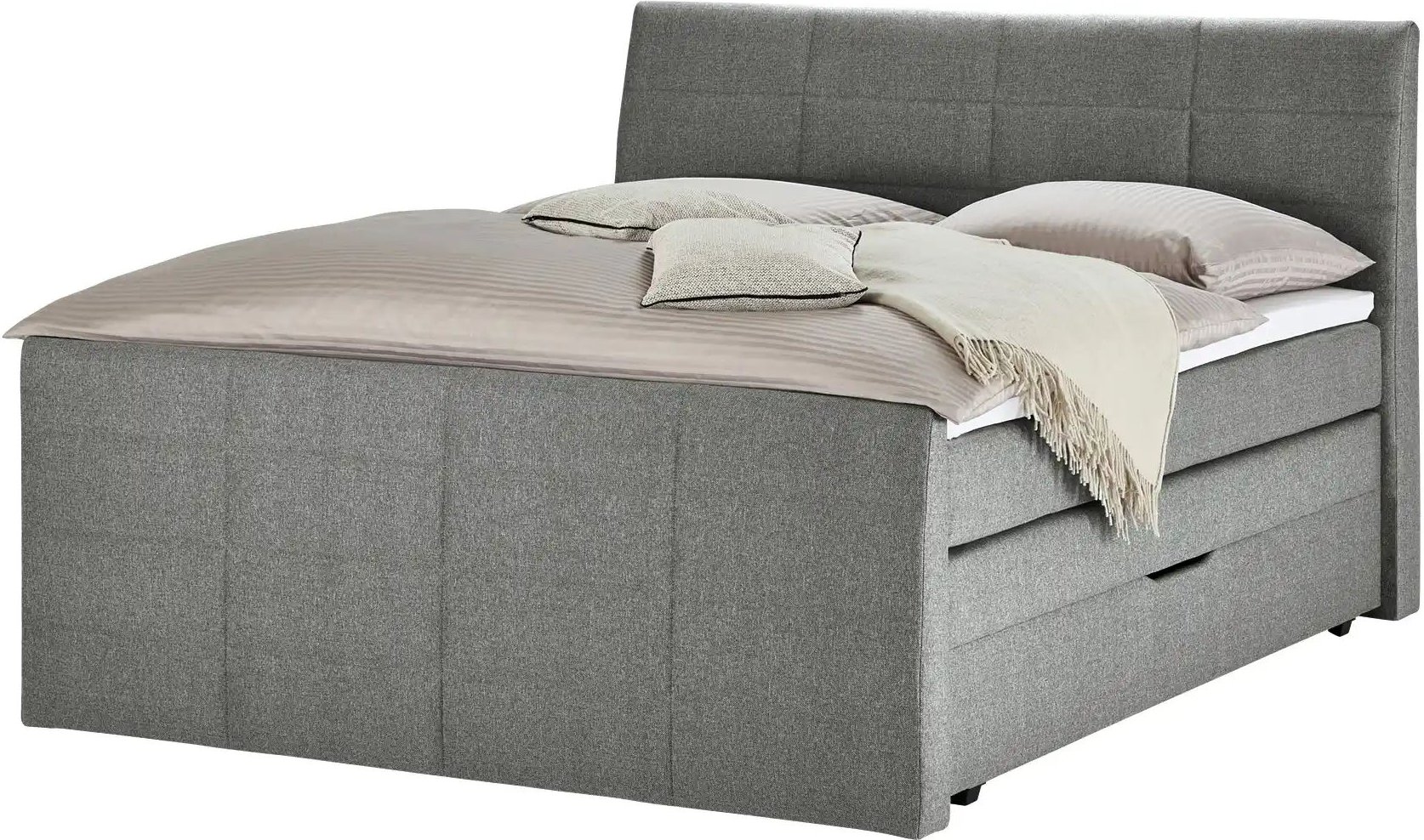 Boxspringbett mit praktischem Bettkasten Baron ¦ grau ¦ Maße (cm): B: 188 H: 124 Betten > Boxspringbetten - Höffner