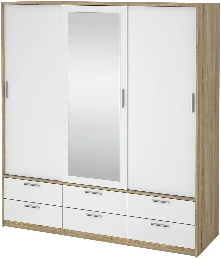 Schiebetürenschrank Lewes ¦ weiß ¦ Maße (cm): B: 181,4 H: 200 T: 60.3 Schränke > Kleiderschränke > Schwebetürenschränke...