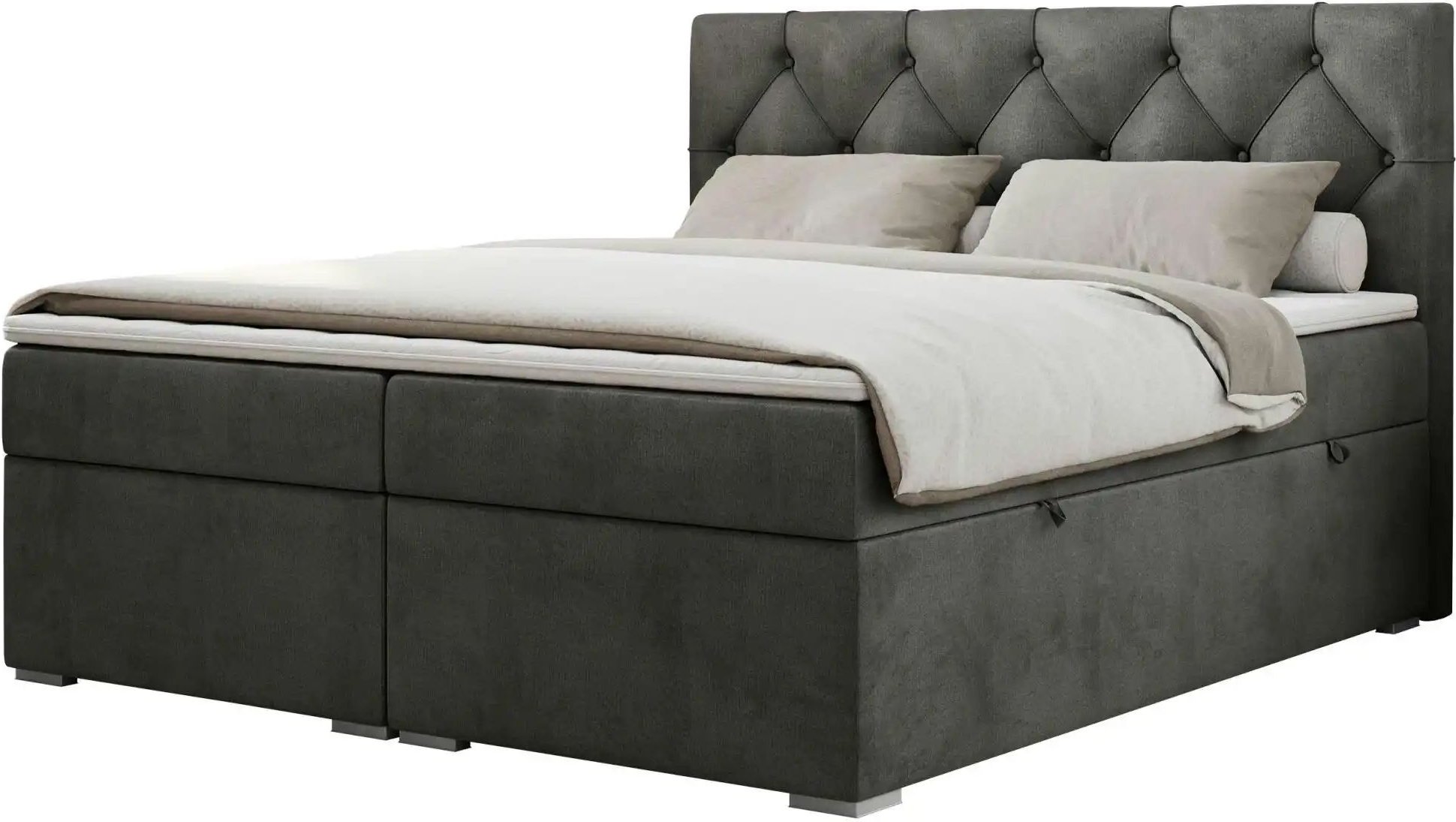 Boxbett mit Bettkasten Alda ¦ grau ¦ Maße (cm): B: 200 H: 118 Betten > Komfortbetten - Höffner