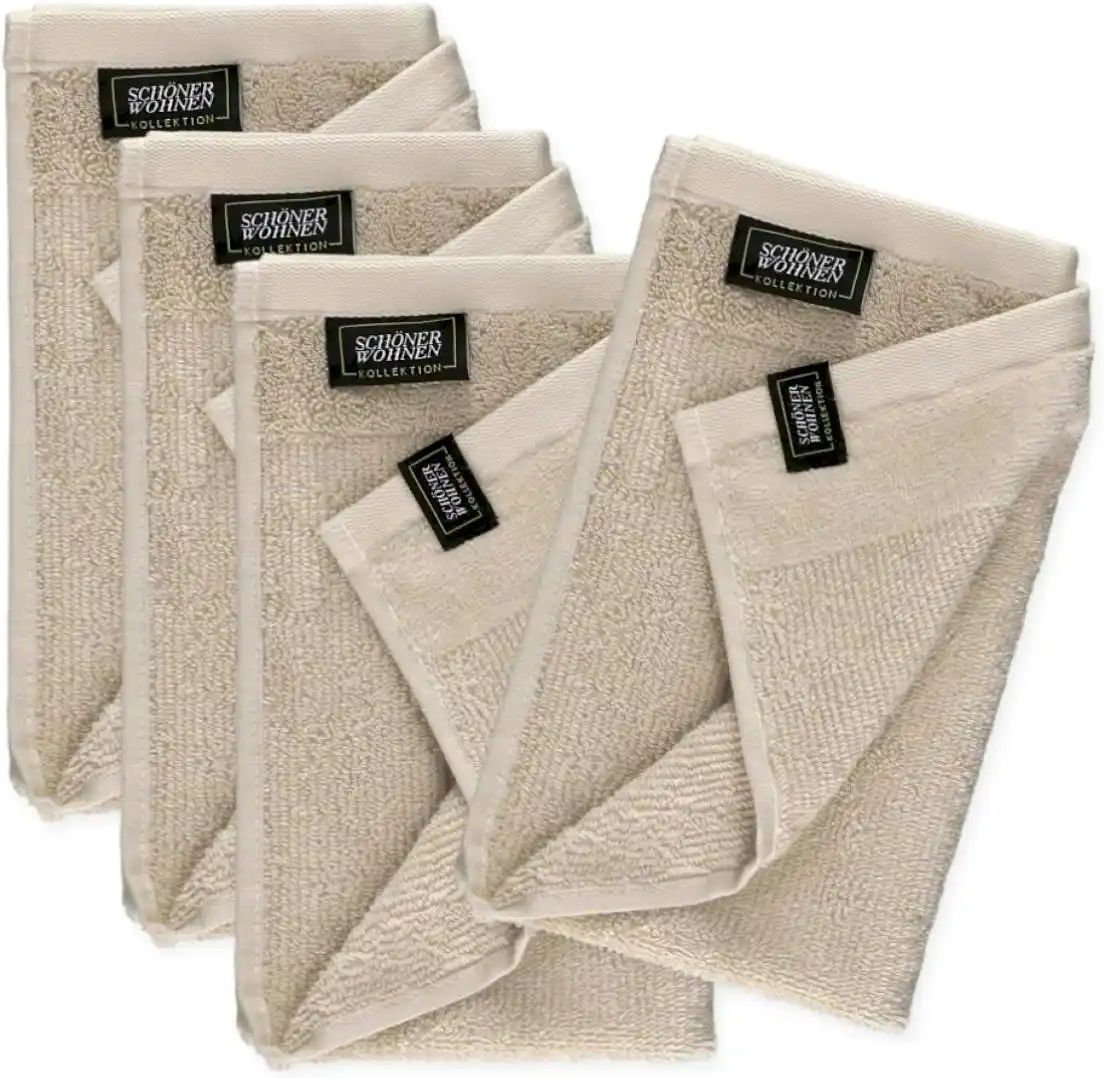 Thumbnail - SCHÖNER WOHNEN Kollektion Gästehandtuch 4er-Set ¦ beige ¦ Maße (cm): B: 30 H: 1,5 Badtextilien > Handtücher & Badetüch...