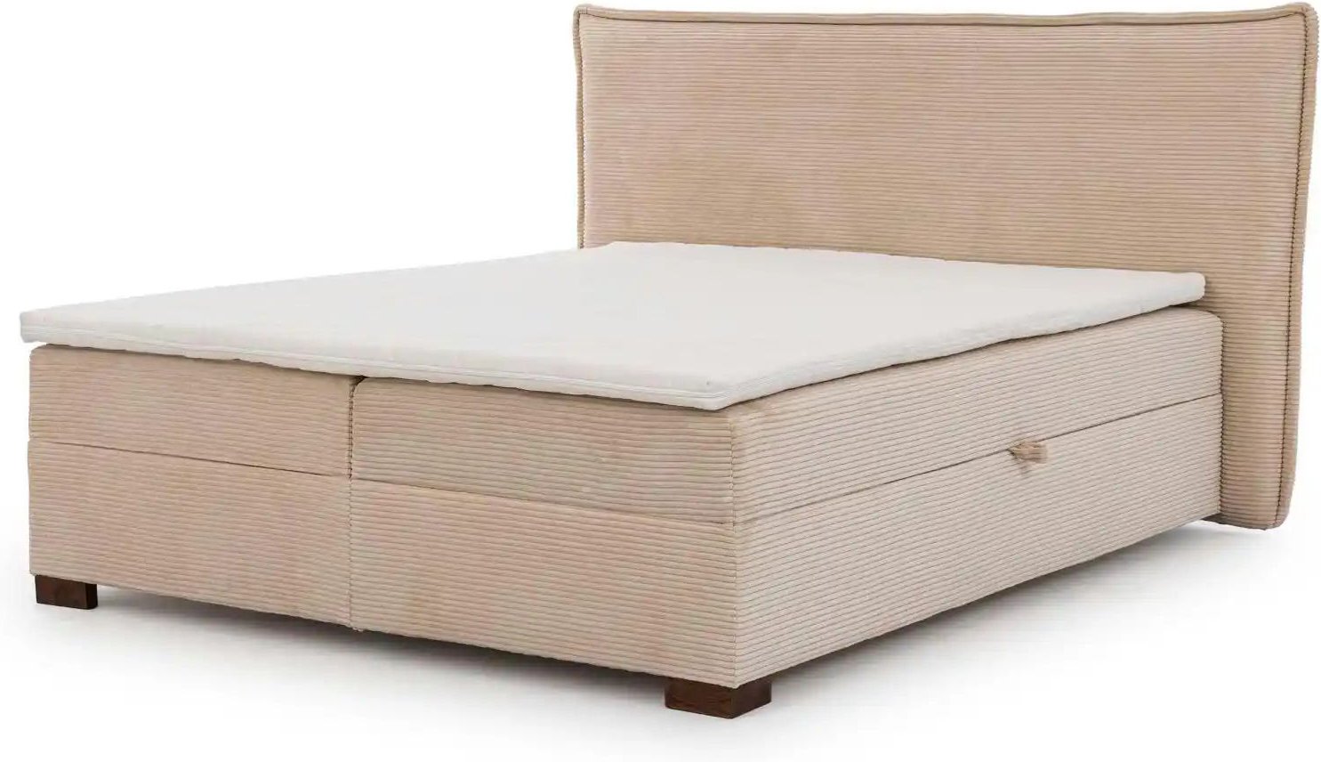S-STYLE Boxbett mit Bettkasten Cord H3 Lovetti ¦ beige ¦ Maße (cm): B: 220 H: 119 Betten > Boxspringbetten - Höffner