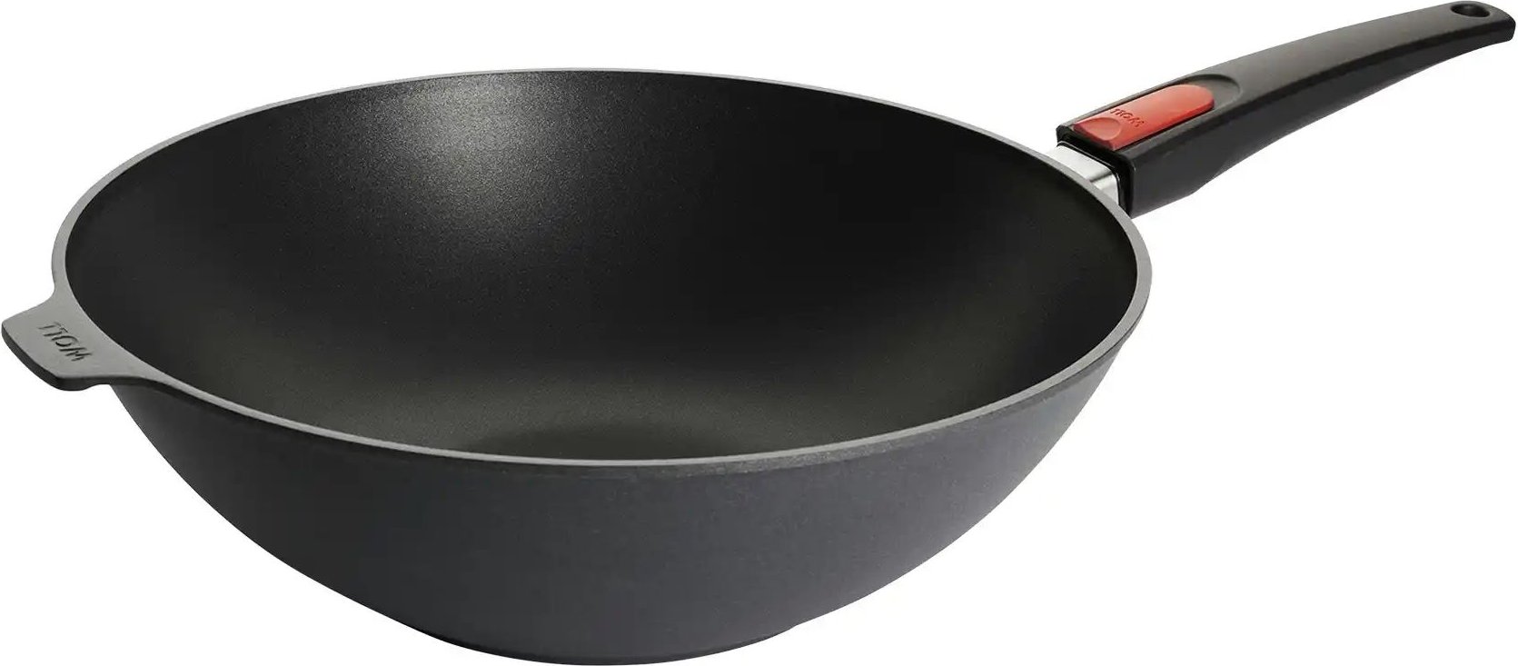 WOLL Guss-Wok- und Rührpfanne Diamond Lite ¦ schwarz ¦ Aluminium-Guss ¦ Maße (cm): H: 10 Ø: 32 Töpfe & Pfannen & Zubeh...