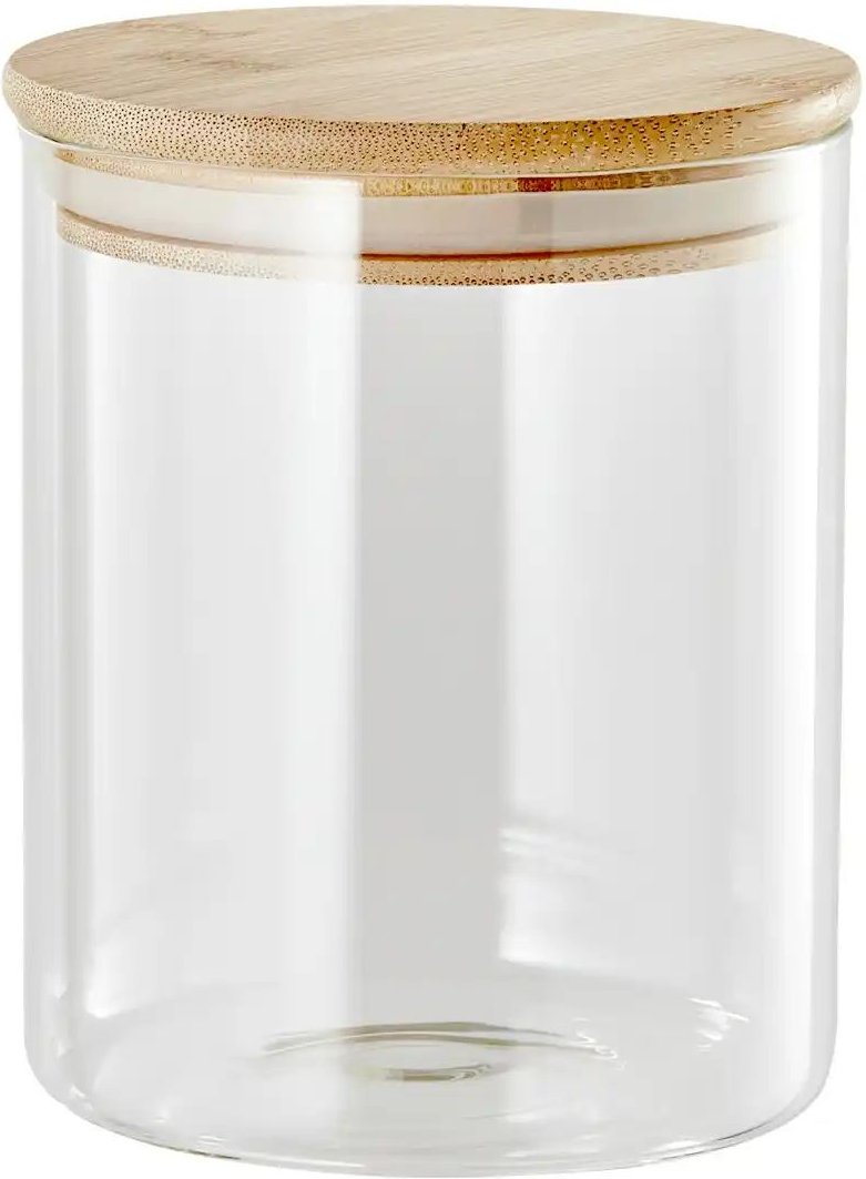 Aufbewahrungsglas rund ¦ transparent/klar ¦ Bambus,Glas ¦ Maße (cm): B: 10 H: 12,5 Küchenzubehör & Helfer > Küchenhelf...