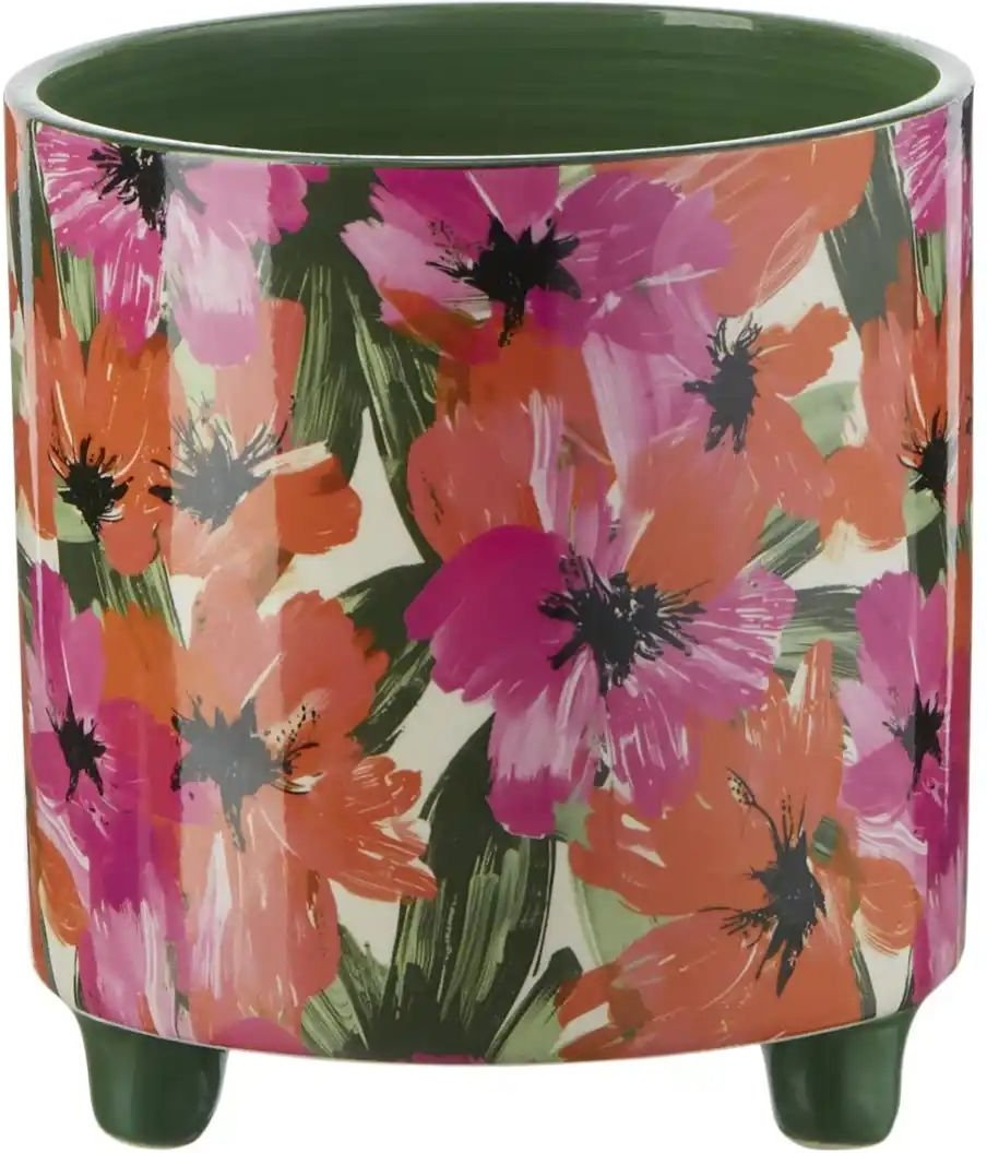Thumbnail - HOME STORY Übertopf Blumen ¦ mehrfarbig ¦ Dolomite ¦ Maße (cm): H: 14,7 Ø: 13.7 Accessoires > Dekoartikel - Höffner