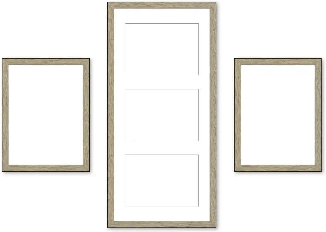 Bilderrahmen-Set ¦ holzfarben ¦ Kunststoff ¦ Maße (cm): B: 23 H: 50 T: 2.5 Accessoires > Bilderrahmen - Höffner