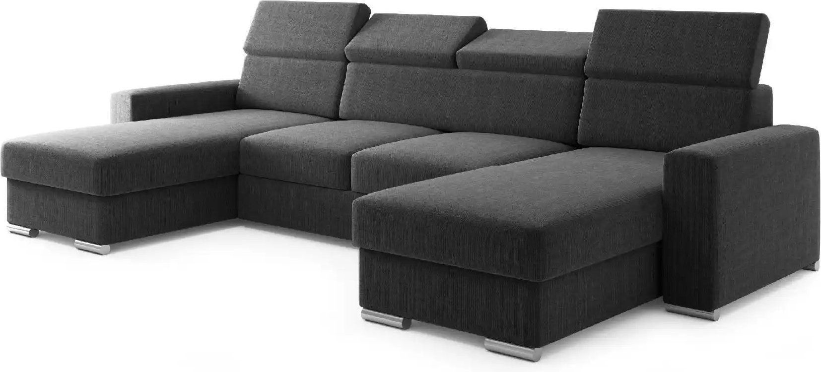 Wohnlandschaft mit Schlaffunktion Valencia ¦ schwarz ¦ Maße (cm): B: 305 H: 79 Polstermöbel > Sofas > Schlafsofas - Höff...