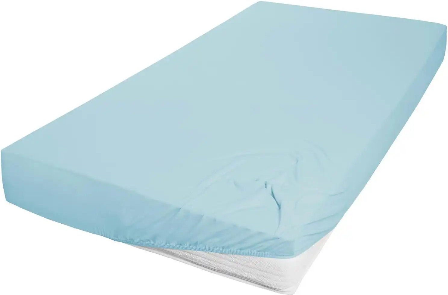 Jersey Spannbettlaken ¦ blau ¦ Maße (cm): B: 150 H: 22 Bettwaren > Bettlaken - Höffner