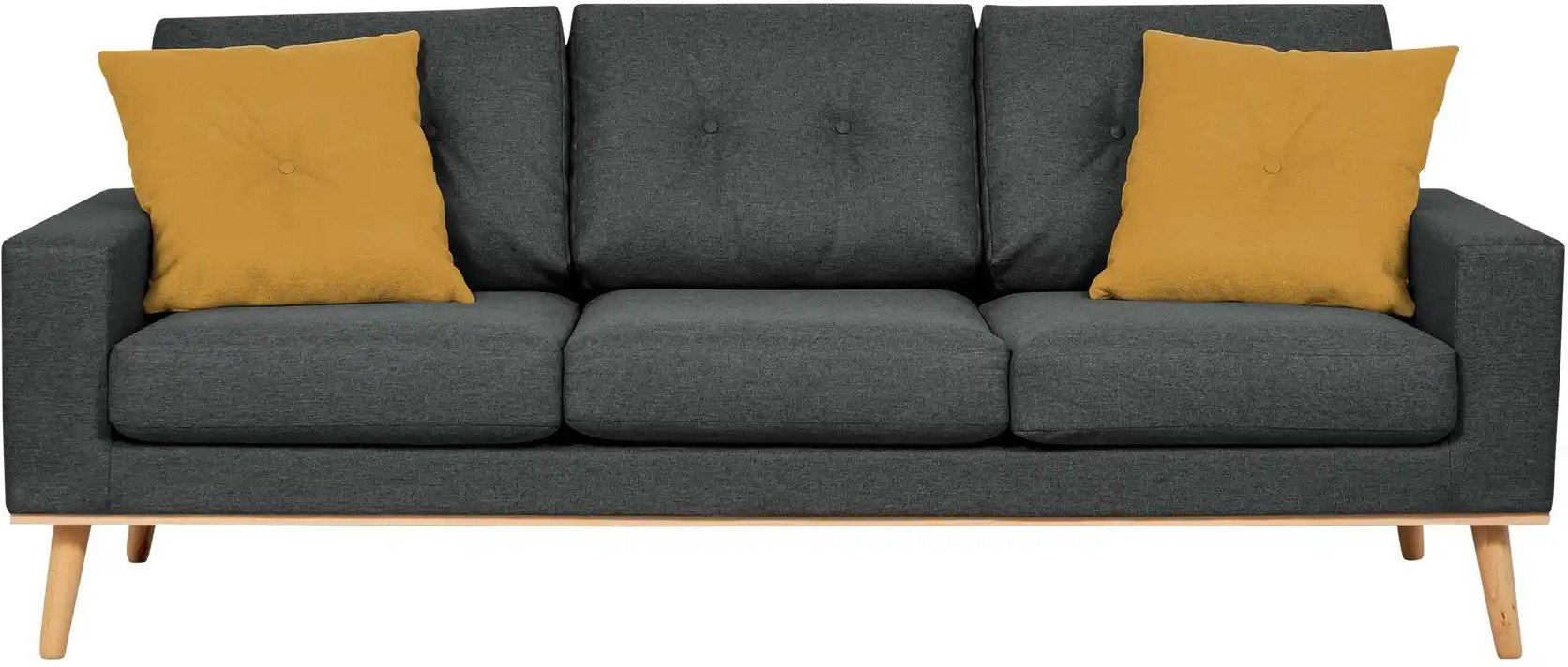 Sofa  3-sitzig  Cristy ¦ grau ¦ Maße (cm): B: 211 H: 88 T: 86.0 Polstermöbel > Sofas > 3-Sitzer - Höffner