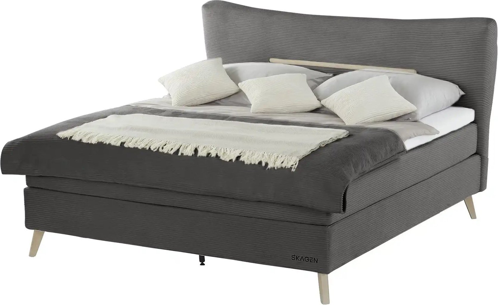 SKAGEN STUDIO Boxspringbett Vestre ¦ grau ¦ Maße (cm): B: 214 H: 123 Betten > Boxspringbetten - Höffner