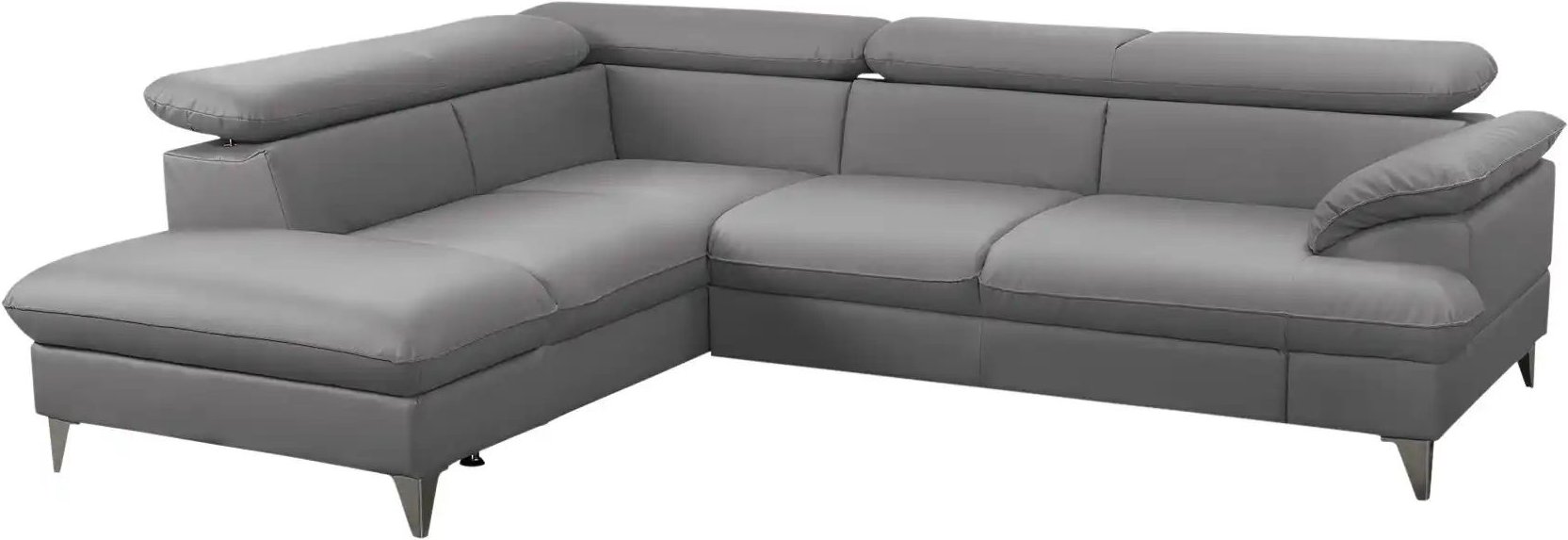 uno Ecksofa aus Kunstleder David ¦ grau ¦ Maße (cm): B: 208 H: 74 T: 256.0 Polstermöbel > Sofas > Ecksofas - Höffner