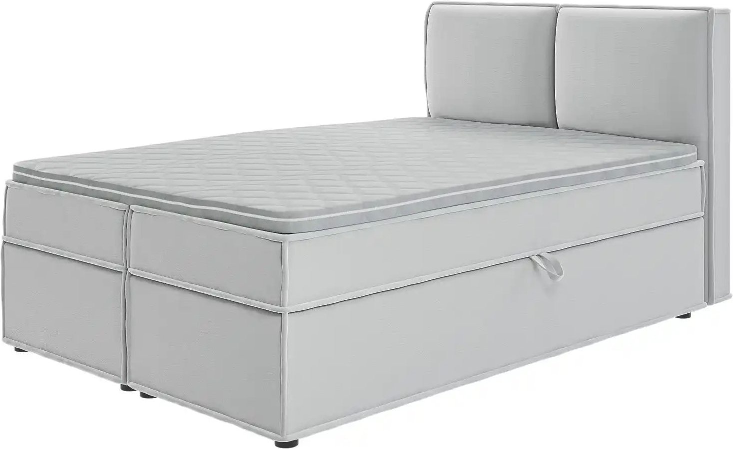 S-STYLE Boxbett mit Stauraum und Topper H3 Uma ¦ silber ¦ Maße (cm): B: 140 H: 103 Betten > Boxspringbetten - Höffner