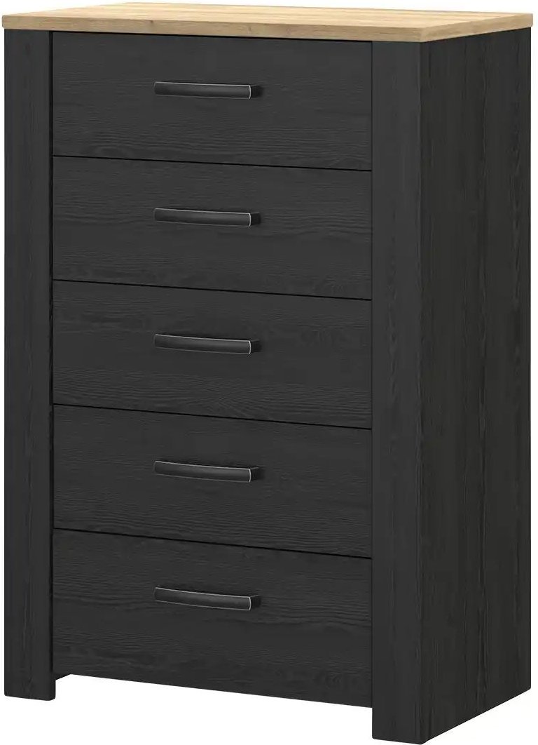 Schubkastenkommode Toneo ¦ schwarz ¦ Maße (cm): B: 72 H: 106 T: 42.0 Kommoden & Sideboards > Kommoden - Höffner