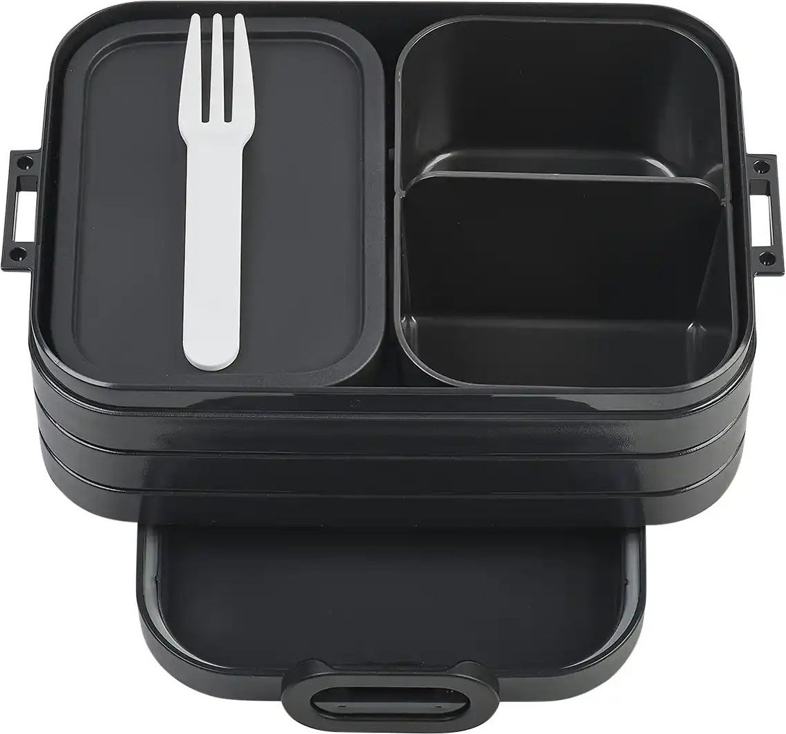 Mepal Bento-Lunchbox "To Go" Take a Break ¦ schwarz ¦ Kunststoff ¦ Maße (cm): B: 12 H: 6,5 Küchenzubehör & Helfer > Küc...