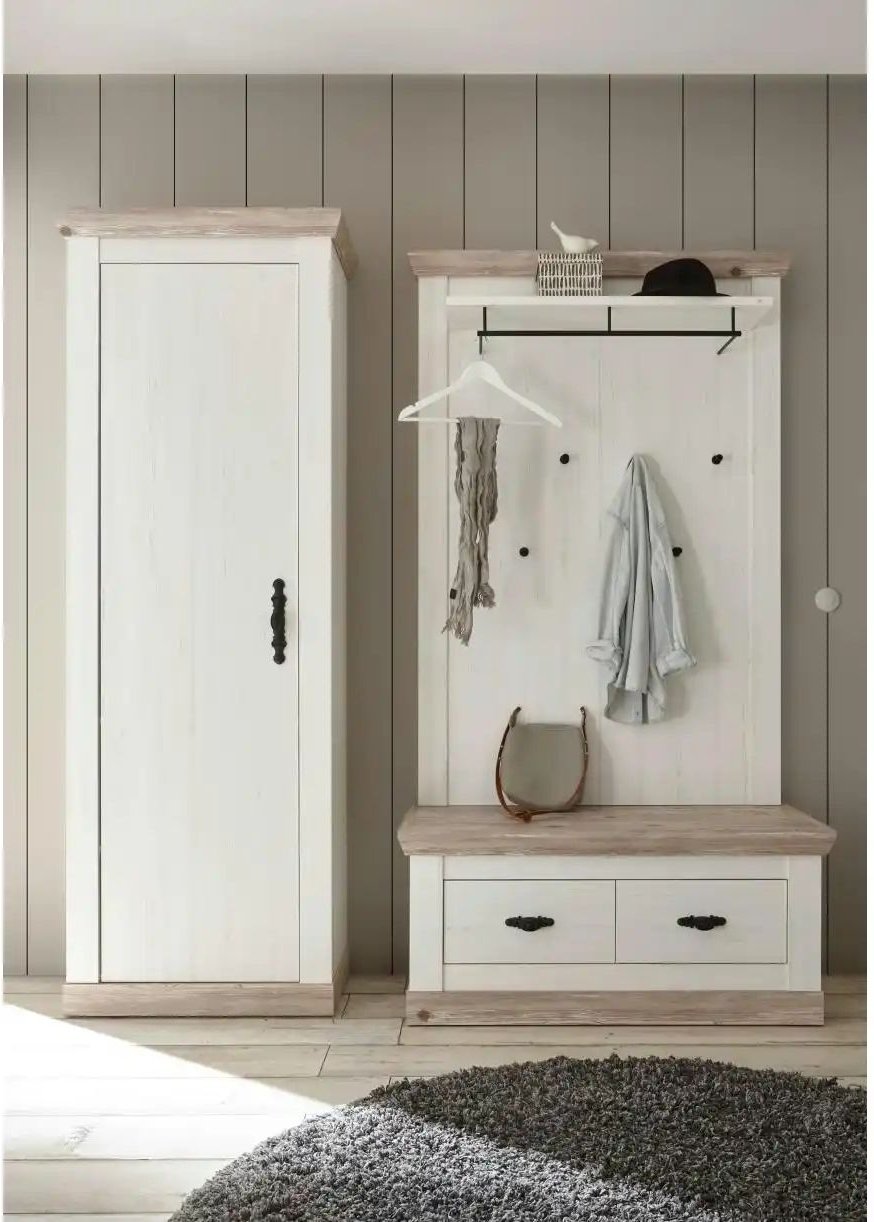 Garderobe Roble ¦ weiß ¦ Maße (cm): B: 190 H: 201 T: 45.0 Garderoben & Kleiderstangen > Garderoben - Höffner