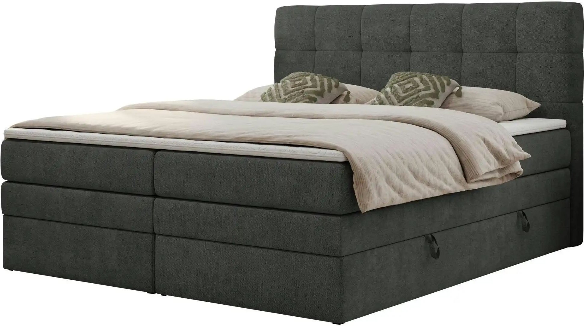 Boxspringbett mit Bettkasten Luka King ¦ grau ¦ Maße (cm): B: 160 H: 110 Betten > Boxspringbetten - Höffner