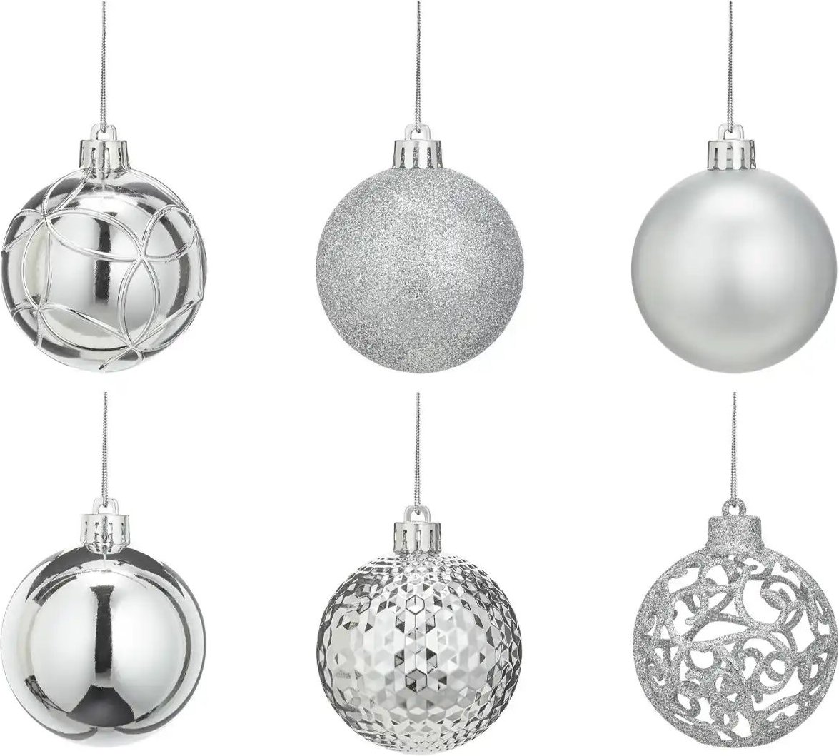 Weihnachtsbaumkugel 37er Set ¦ silber ¦ Kunststoff,Aluminium Ø: 6 Weihnachten - Höffner