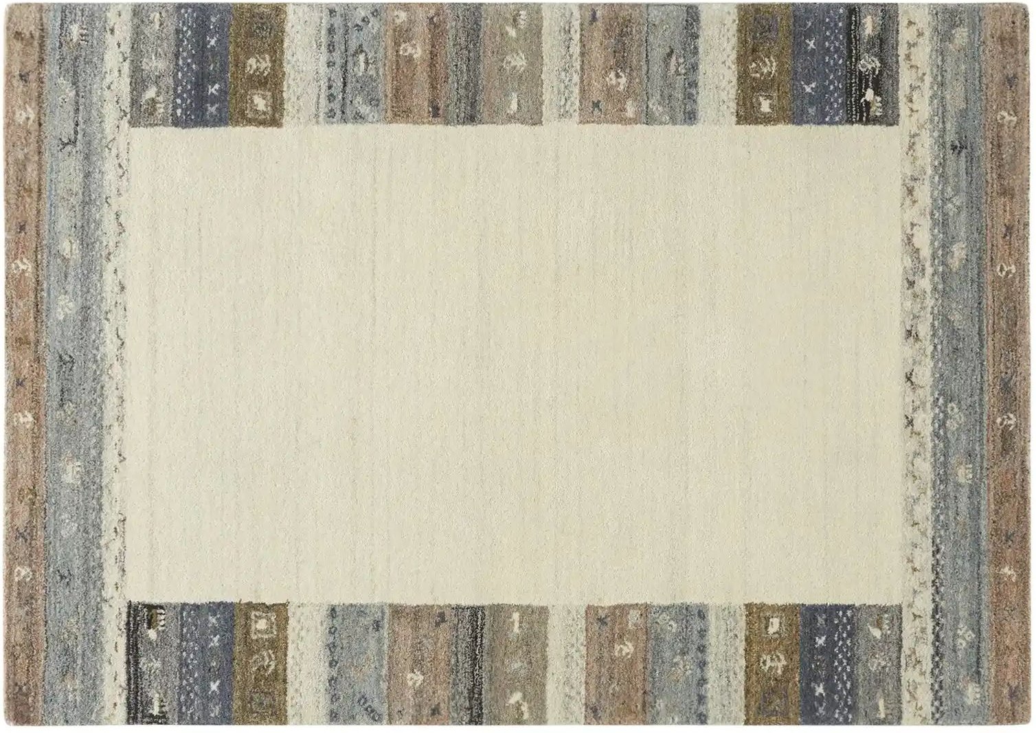 Kurzflorteppich Uvita Noir ¦ mehrfarbig ¦ Wolle ¦ Maße (cm): B: 140 Teppiche > Naturteppiche - Höffner