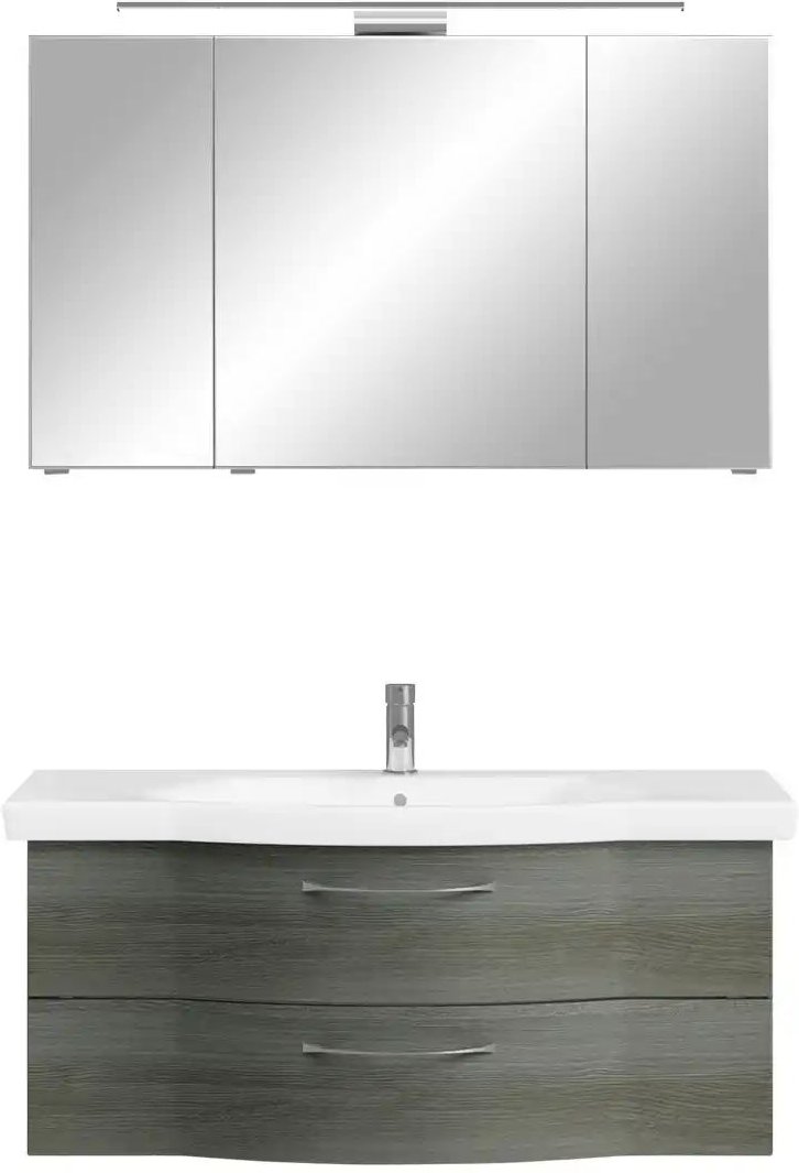 calmo Badezimmerkombination Rovana ¦ grau ¦ Maße (cm): B: 122 Schränke > Badschränke > Komplett-Badkombinationen - Höff...