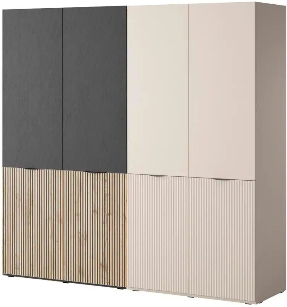 Drehtürenschrank 4 türig Sandbox ¦ beige ¦ Maße (cm): B: 202 H: 200 Schränke > Kleiderschränke > Drehtürenschränke - Höf...