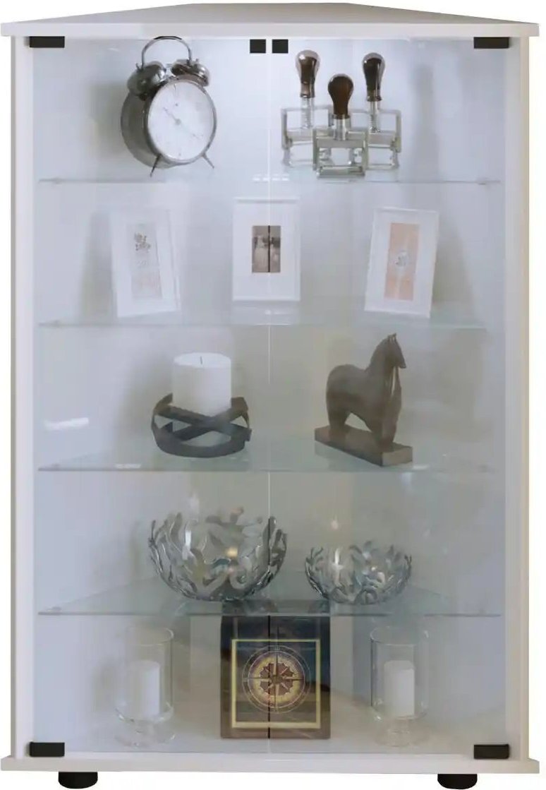 Eckvitrine Jecka ¦ weiß ¦ Maße (cm): B: 67,3 H: 88,1 T: 23.0 Schränke > Vitrinen - Höffner