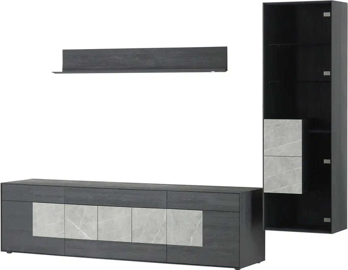 Wohnwert Wohnkombination Alea ¦ grau ¦ Maße (cm): B: 292 H: 208 T: 52.0 Kommoden & Sideboards > Wohnwände - Höffner