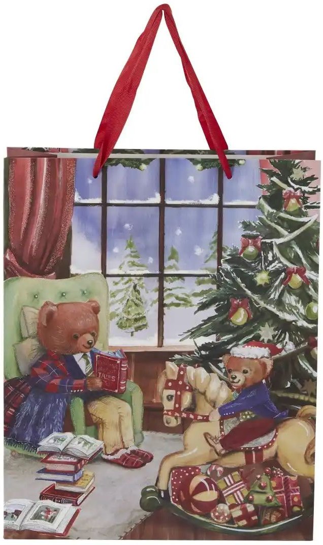 Thumbnail - Weihnachtsgeschenktüte Bärchen ¦ mehrfarbig ¦ Papier ¦ Maße (cm): B: 26 H: 32 Weihnachten - Höffner