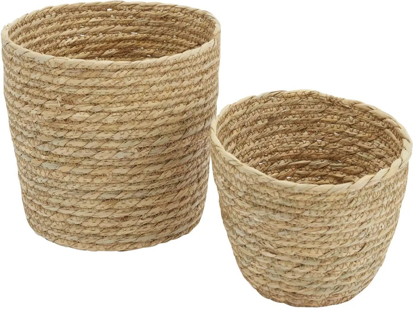 HOME STORY Aufbewahrungskorb  2er Set   ¦ braun ¦ Seegras ¦ Maße (cm): H: 21  Ø: 25 Aufbewahrung > Körbe - Höffner
